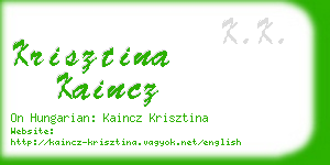 krisztina kaincz business card